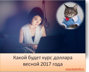 Какой будет курс доллара  весной 2017 года